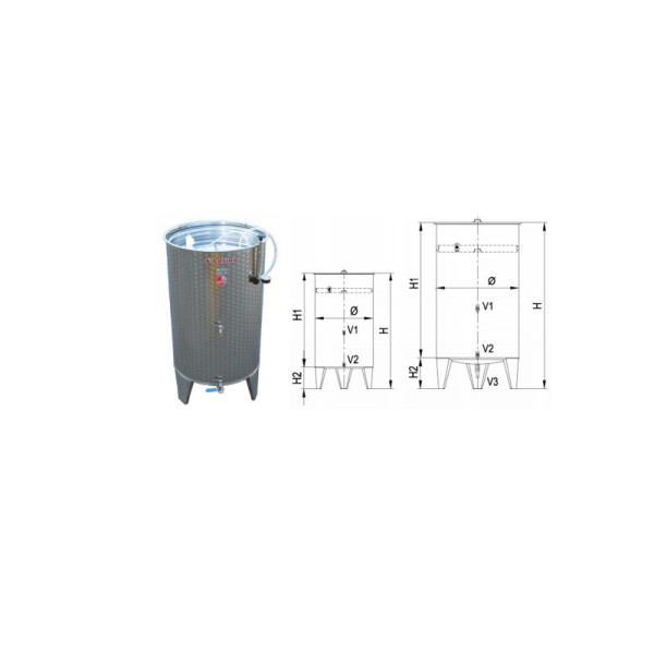 Inox tank za vino Letina PZ 2000 dimenzije