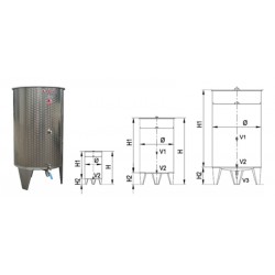 Inox bure za vino Letina PP400 dimenzije