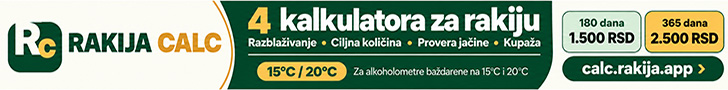 Rakija Calc - kalkulatori za razblaživanje rakije sa kontrakcijom zapremine